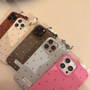 3D Cat Polka Dot iPhone Case for iPhone 12-17