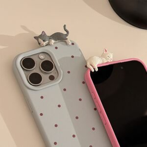 Minimalist Korean style cat iPhone case