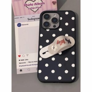 Matte full-cover polka dot iPhone phone case