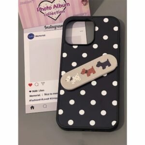 Korean style matte polka dot phone case for iPhone