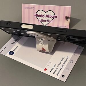 Cute puppy stand grip on aesthetic iPhone case