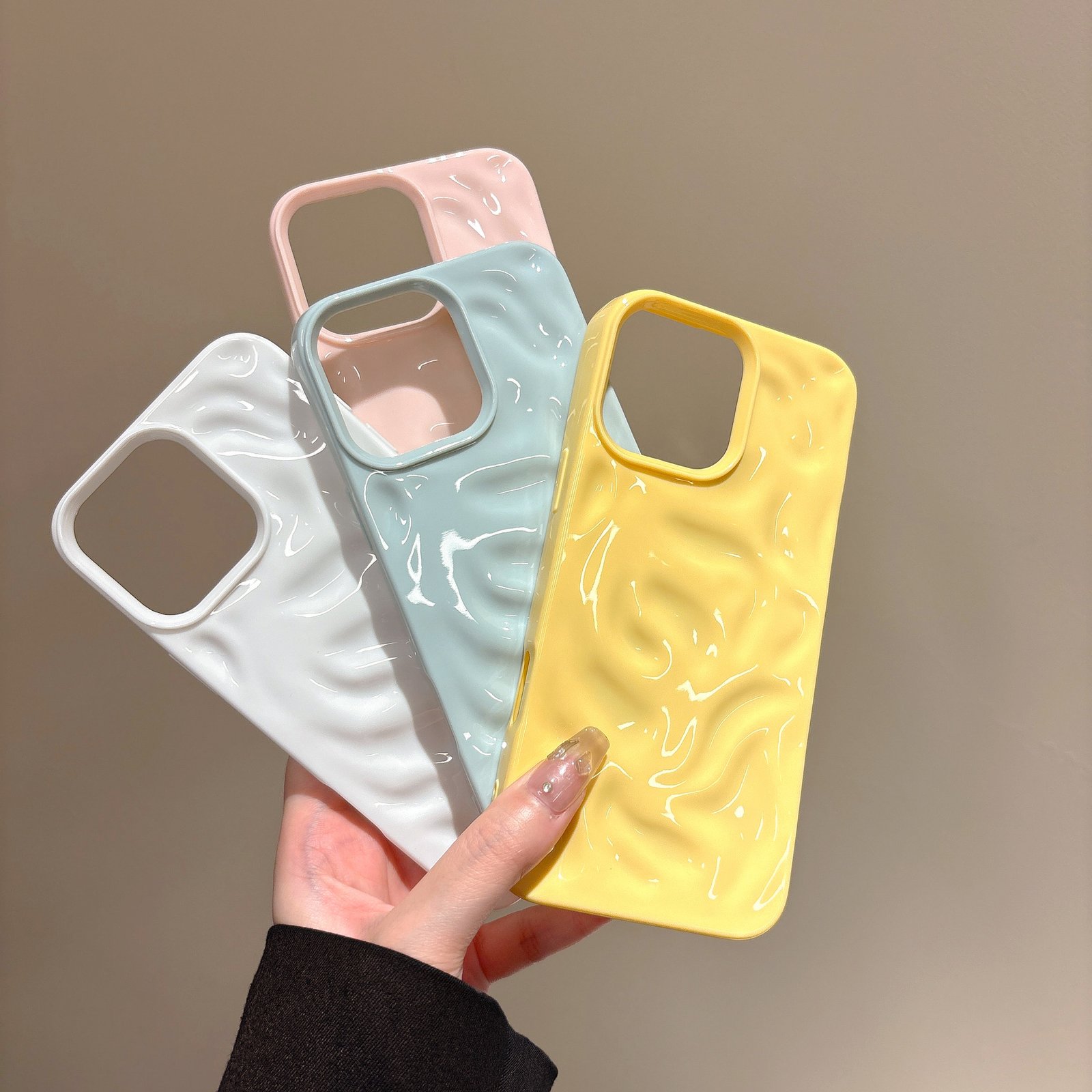 Cute Aesthetic 3D Wave iPhone Case – Minimalist Soft TPU Shockproof Slim Cover for iPhone 13–17 Series - Image 7