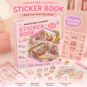 Miniature sticker book DIY 3D scene collection